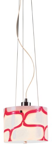 Eurofase 17743-013 Davine 1-Light Pendant, Chrome/Red