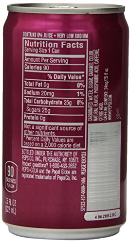 Pepsi Made with Real Sugar, Wild Cherry, 7.5 Fl Oz Mini Cans, 24 Pack thumbnail