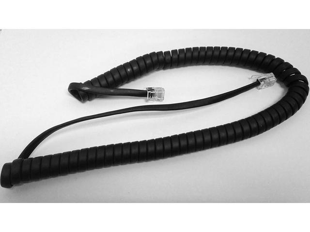 The VoIP Lounge Replacement 9 Foot Black Handset Curly Cord for Mitel 5000 6000 Series IP Phone 5304 5312 5324 5320 5330 5340 5360 5207 5212 5215.