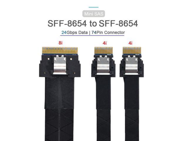 Slimline SAS Slim 4.0 PCI-E SFF-8654 8i 74pin to Dual 4i 38Pin 8654