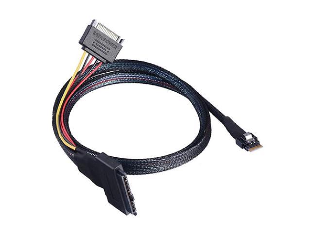 Slim SAS 8654 4I Cable Adapter Mini SAS4.0 SFF-8654 to SFF-8639 U.2 Cable SATA Power Cable 50CM