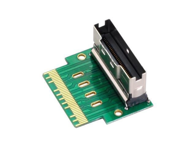 PCI-E Slimline SAS 4.0 SFF-8654 8i 74pin to SFF-8654 74pin Male to Female Extender Adapter Angled Test Tools
