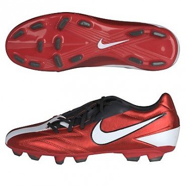 Nike Men's NIKE T90 SHOOT IV FG SOCCER CLEATS 10 (CHALLENGE RED/WHITE/ANTHRACITE)