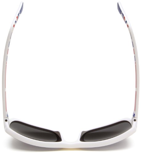 Adidas Greenville Ah32-6051 Rectangle Sunglasses,White Union Jack Frame/Steel Blue Mirror Lens,59 Mm