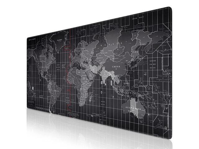 World Map Mouse Pad (900X400Mm), Xxl-Large Desk Mat Gaming Mouse Pad Extended Computer Keyboard Mat Desk Pad with Non-Slip Base and Stitched Edge.