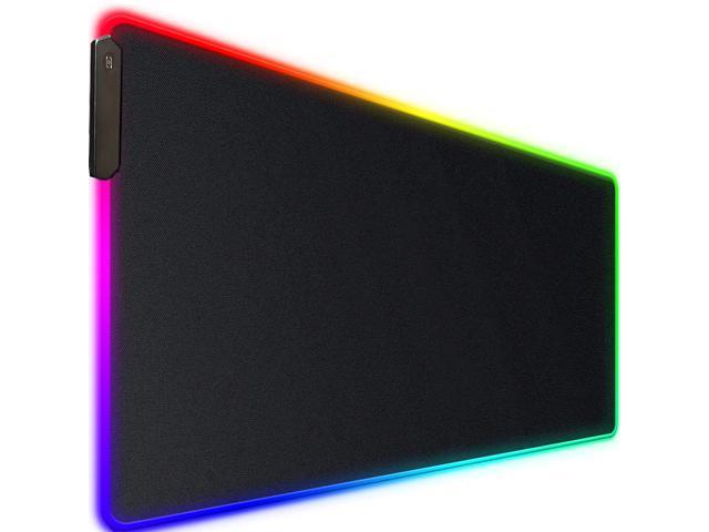 Large Rgb Gaming Mouse Pad, Upgraded Extended Computer Keyboard Desk Mat with Durable Stitched Edges and Non-Slip Rubber Base, High-Performance Mouse.
