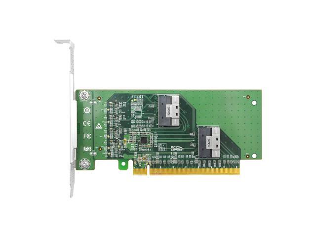 Linkreal PCIe X16 to SlimSAS (SFF-8654) 8i Bifurcation Adapter Support PCIe 4.0 U.2 NVMe SSD