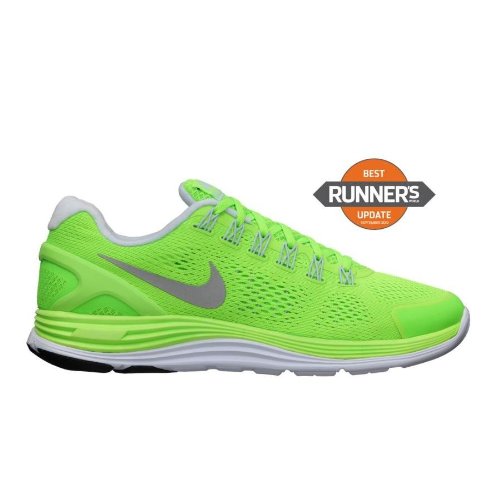 Nike LUNARGLIDE+ 4 Mens Running Shoes Electric Green / Reflective Silver SZ 10
