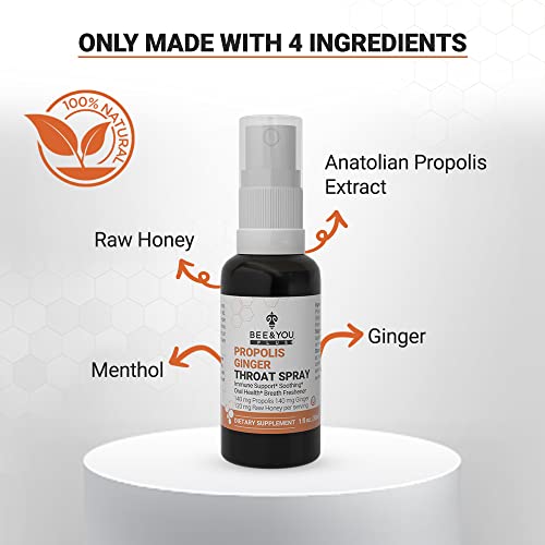 Bee & You, Propolis Ginger Throat Spray, 1 Fl Oz (30 Ml) thumbnail