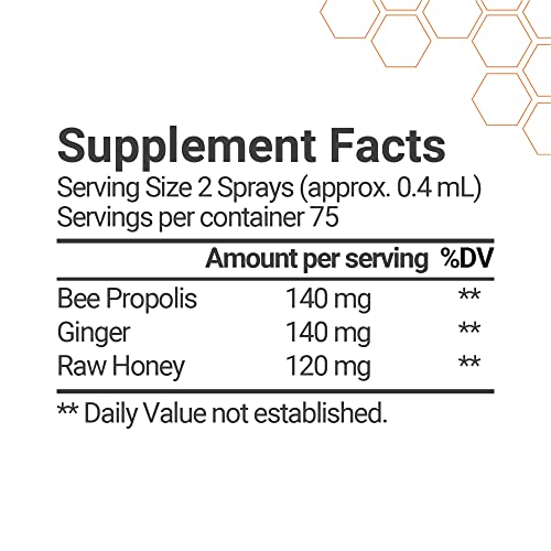 Bee & You, Propolis Ginger Throat Spray, 1 Fl Oz (30 Ml) thumbnail