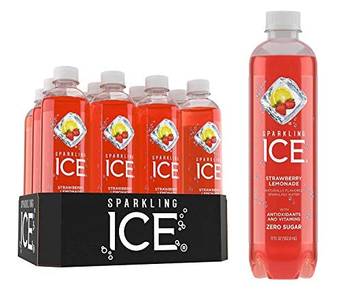Sparkling Ice, Strawberry Lemonade Sparkling Water, Zero Sugar Flavored Water, with Vitamins and Antioxidants, Low Calorie Beverage, 17 Fl Oz Bottles