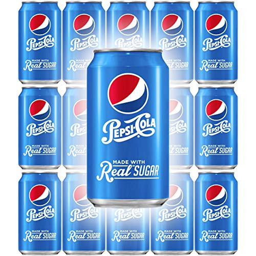 Pepsi Soda with Real Sugar, 12 Fl Oz Can (Pack of 15, Total of 180 Oz)