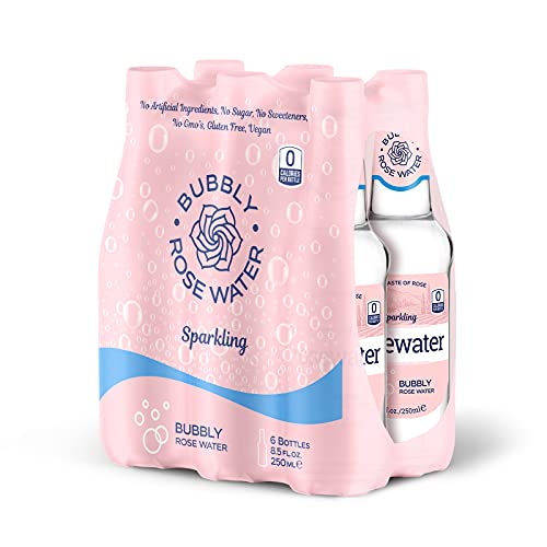 Bubbly Rosewater Sparkling Water - 8.5 Fl Oz, Pack of 6 Glass Bottles, Sugar-Free, Unsweetened, Zero Calorie, 100% Natural thumbnail