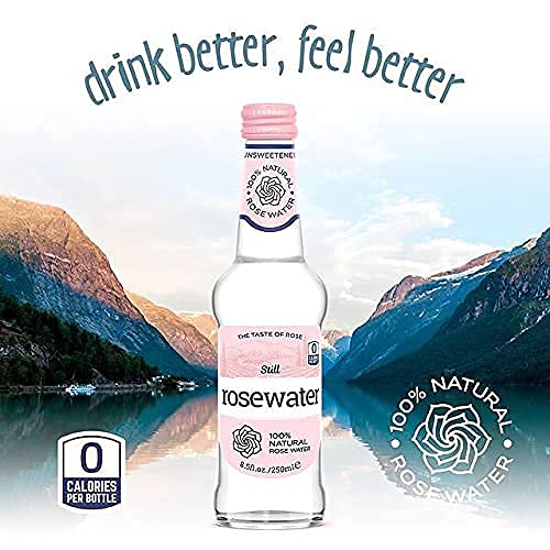 Bubbly Rosewater Sparkling Water - 8.5 Fl Oz, Pack of 6 Glass Bottles, Sugar-Free, Unsweetened, Zero Calorie, 100% Natural thumbnail