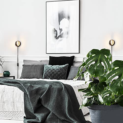 Globe Electric 51848 LED Integrated Plug-in or Hardwire Wall Sconce 2-Pack  Matte Black  350 Degree Rotation  16 W  200 Lumens  3000 Kelvin thumbnail