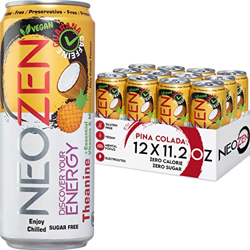 NEOZEN Sugar Free Energy Drink  132 Mg Natural Caffeine  11.2 Fl Oz (12 Pack)