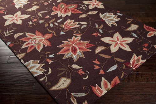 Surya Brentwood BNT-7668 Transitional Hand Hooked 100% Polyester Dark Chocolate 2' X 2'9