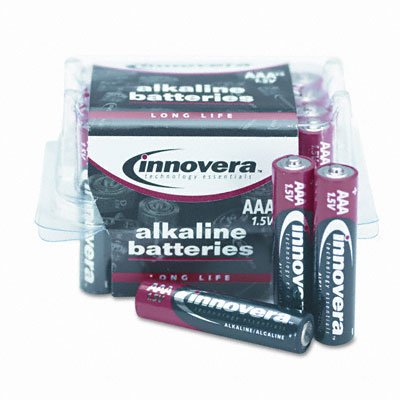 Innovera Alkaline Batteries, AAA, 24 Batteries per Pack (IVR11124)