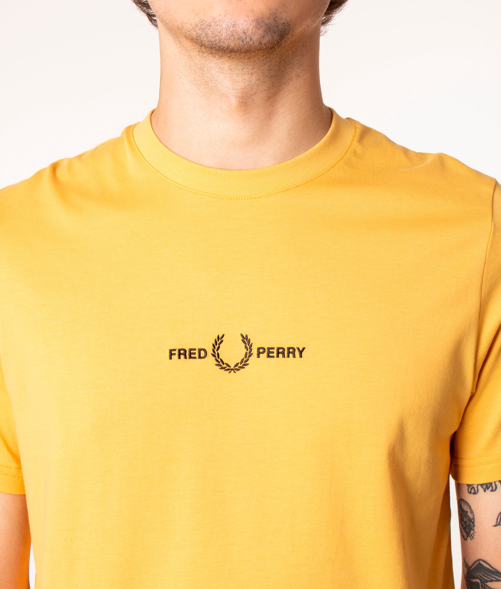 Fred Perry Embroidered T-Shirt Colour: P95 Golden Hour, Size: XS thumbnail