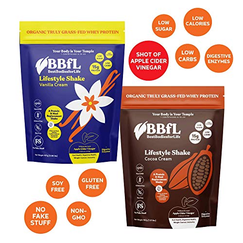 BBfL Protein Meal Replacement Powder  15g Protein  Organic Whey Protein  Apple Cider Vinegar  50mg Digestive Enzymes  All in One Shake (15 Servings  V thumbnail