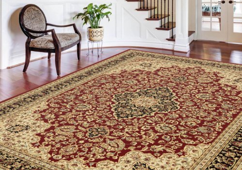 Universal Rugs 7540 Traditional Area Rug, 7-Feet 10-Inch by 10-Feet 6-Inch, Red thumbnail