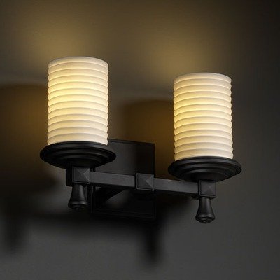 Deco 2-Light Bath Bar, Justice Design Group POR-8532-10-SAWT-DBRZ 2J9UN (371854)