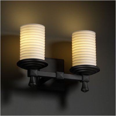 Deco 2-Light Bath Bar, Justice Design Group POR-8532-10-SAWT-DBRZ 2J9UN (371854) thumbnail