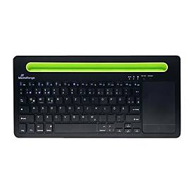 MEDIARANGE Bluetooth Compact Multi-pairing Wireless Keyboard with 78 Keys and Touchpad QWERTZ (DE/at/CH) Keyboard Layout Black/green