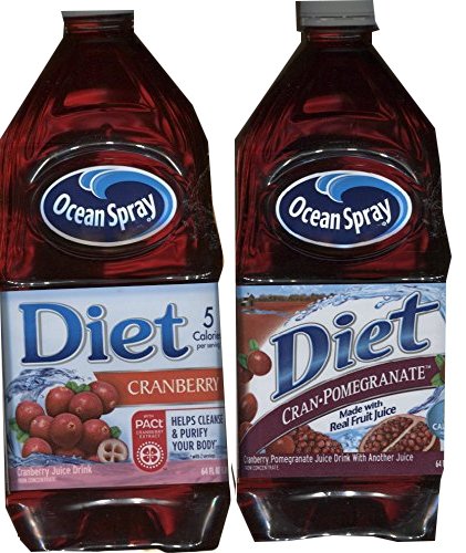Ocean Spray Diet Cranberry Juice Bundle of 2 64 Oz: Cranberry and Cran-pomegranate