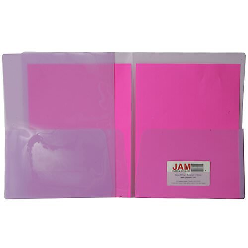 JAM Paper® (9 X 12) Regular Weight Plastic 2 Pocket Presentation Folder - Purple - 108 Folders per Box