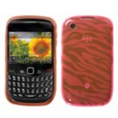 Asmyna BB8520CASKCA086 Slim and Durable Protective Cover for BlackBerry Curve 8520/8530/9300/9330 - 1 Pack - Retail Packaging - Pink Zebra