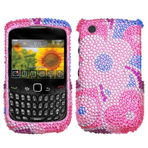 Asmyna BB8520HPCDM181NP Dazzling Luxurious Bling Case for BlackBerry Curve 8520/8530/9300/9330 - 1 Pack - Retail Packaging - Colorful Flowers