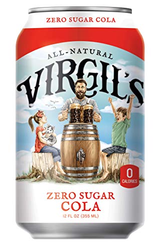 Virgil’s, Zero Sugar Cola, Great Tasting Zero Calorie Keto Friendly Soda (12- 12oz Cans)