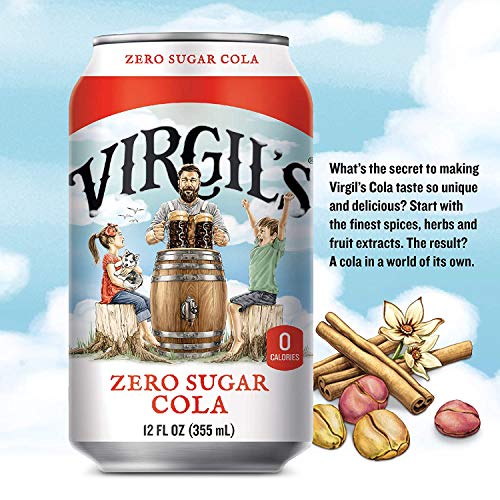 Virgil’s, Zero Sugar Cola, Great Tasting Zero Calorie Keto Friendly Soda (12- 12oz Cans) thumbnail