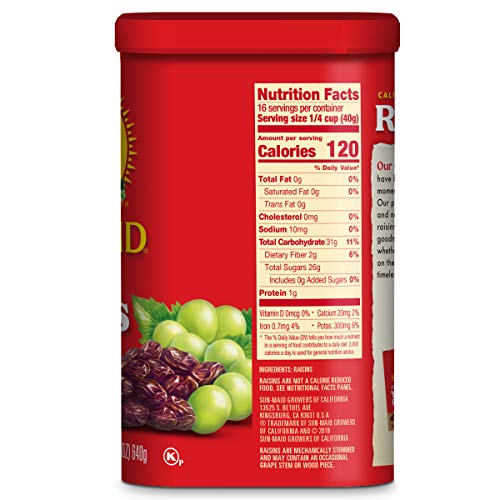 Sun Maid Natural California Raisins (22.58 Ounce , Pack of 4) thumbnail
