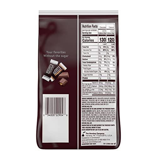 HERSHEY S  ZERO SUGAR Chocolate and Caramel Filled Chocolate Assortment Sugar Free Candy Bars  Individually Wrapped  15.5 Oz  Bag (5 Count) thumbnail