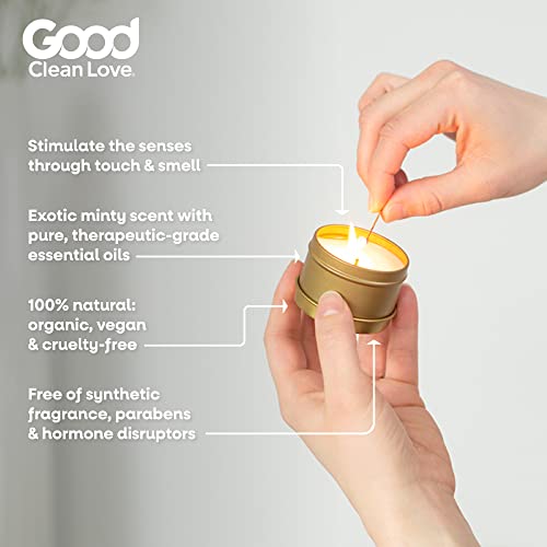 Good Clean Love Cocoa Mint Massage Candle, Creates an Aromatic & Intimate Massage Oil, 100% Natural, Made with Pure Essential Oils, Exotic Sweet & Bal thumbnail