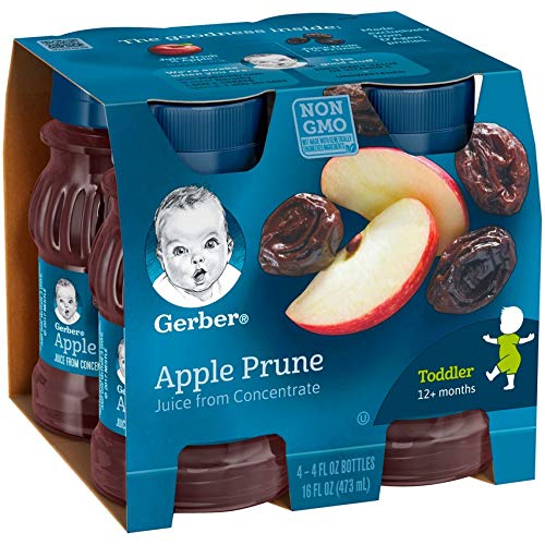 Gerber Apple Prune Juice, Non-GMO Juice from Concentrate, Made for Toddlers, 4 - 4 FL OZ Bottles per Pack (Pack of 6) thumbnail