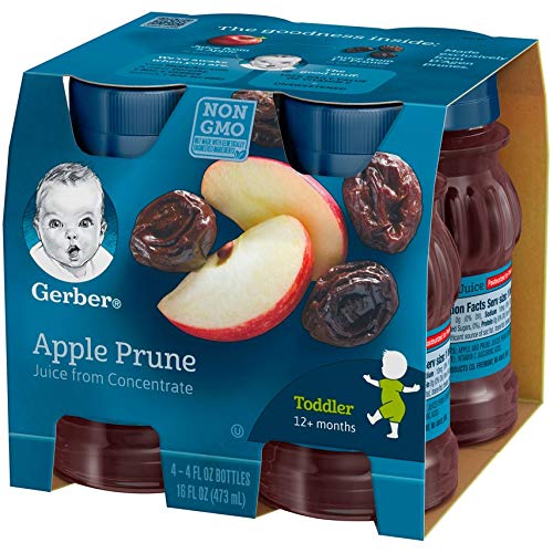 Gerber Apple Prune Juice, Non-GMO Juice from Concentrate, Made for Toddlers, 4 - 4 FL OZ Bottles per Pack (Pack of 6) thumbnail