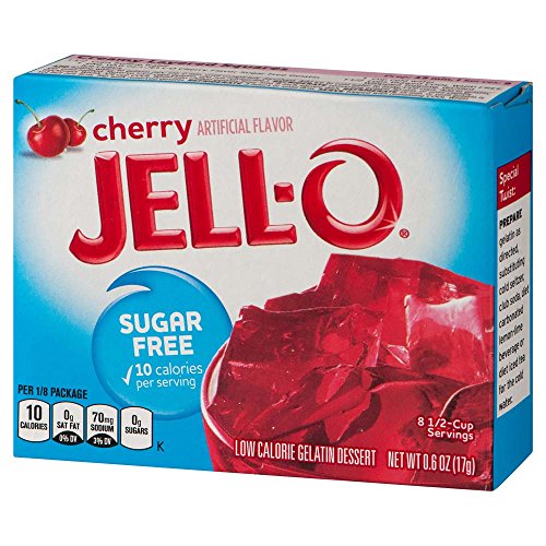 Jell-O Sugar-Free Cherry Gelatin Mix 0.6 Ounce Box (Pack of 6) thumbnail