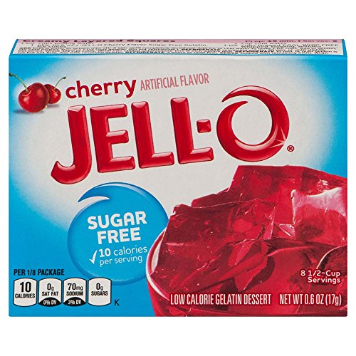 Jell-O Sugar-Free Cherry Gelatin Mix 0.6 Ounce Box (Pack of 6) thumbnail
