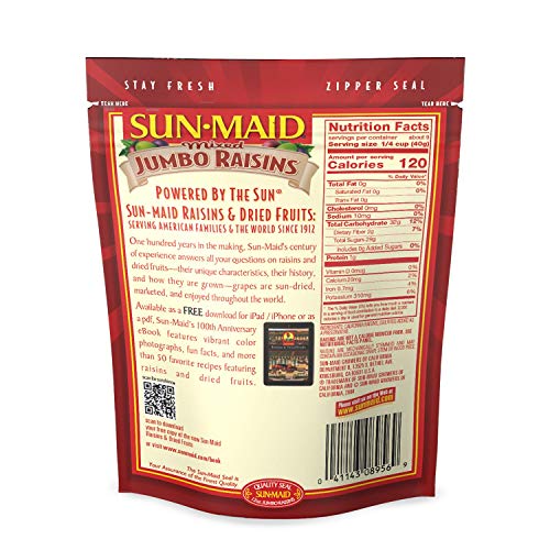 Sun-Maid Mixed Jumbo Raisins, Large Raisin Medley Includes Golden Raisins and Red Flame Raisins (12 Ounce , Pack of 3) thumbnail