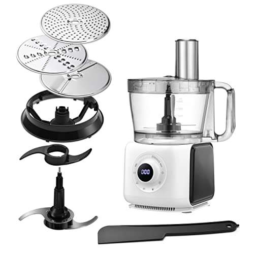 MAGICCOS 14-Cup 1000W Digital Food-Processors - FP416A XL Size Big Bowl Food Processor, 7 Speeds, Cheese Grating, Meat Chopping, Shredding and Slicing