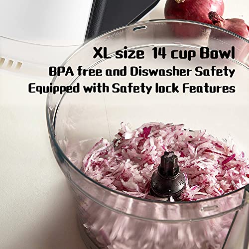 MAGICCOS 14-Cup 1000W Digital Food-Processors - FP416A XL Size Big Bowl Food Processor, 7 Speeds, Cheese Grating, Meat Chopping, Shredding and Slicing thumbnail
