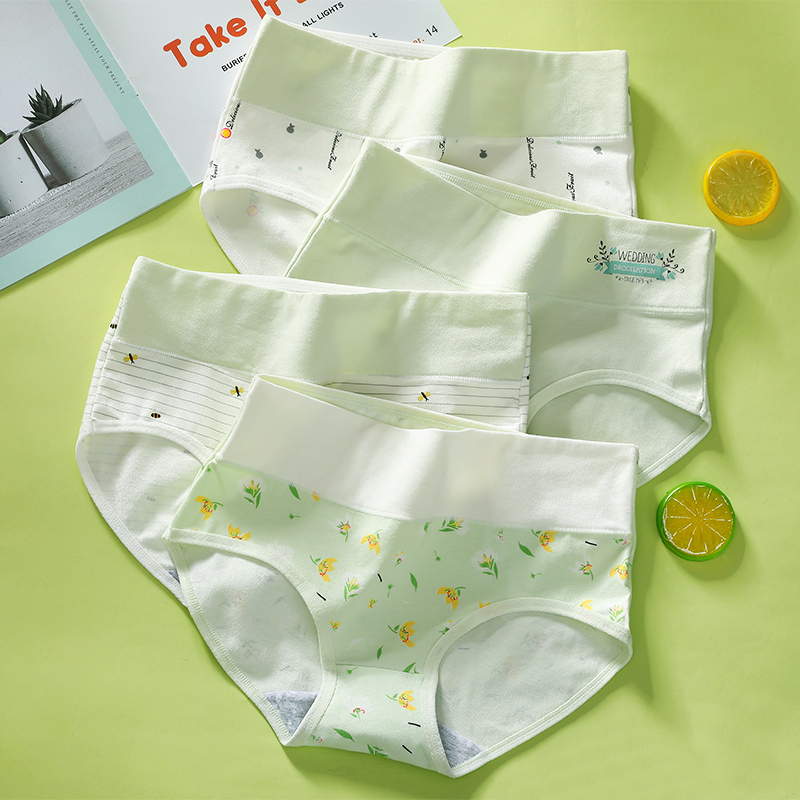 4Pcs Plus Size M-5XL Panties Women Cotton High Waist Slimming Underwear Seamless Girls Briefs Sexy Female Breathable Lingerie - 2658, L thumbnail