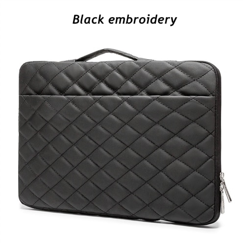Brand Kinmac Laptop Bag 12,13,14,15,15.6 Inch,Embroidery Women Lady Man Handbag Case for MacBook Air Pro 13.3 Briefcase Dropship - Black, 15.4 Inch