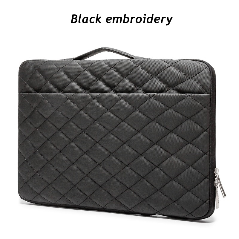 Brand Kinmac Laptop Bag 12,13,14,15,15.6 Inch,Embroidery Women Lady Man Handbag Case for MacBook Air Pro 13.3 Briefcase Dropship - Black, for Macbook thumbnail