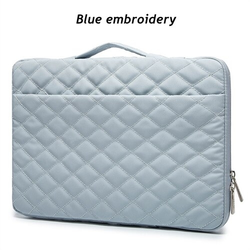 Brand Kinmac Laptop Bag 12,13,14,15,15.6 Inch,Embroidery Women Lady Man Handbag Case for MacBook Air Pro 13.3 Briefcase Dropship - Blue, 15.6 Inch