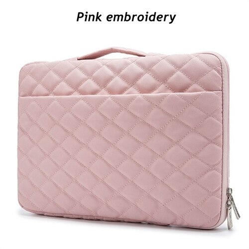 Brand Kinmac Laptop Bag 12,13,14,15,15.6 Inch,Embroidery Women Lady Man Handbag Case for MacBook Air Pro 13.3 Briefcase Dropship - Pink, 15.4 Inch