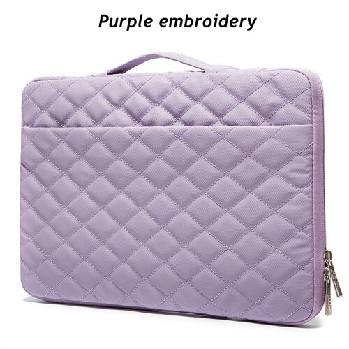 Brand Kinmac Laptop Bag 12,13,14,15,15.6 Inch,Embroidery Women Lady Man Handbag Case for MacBook Air Pro 13.3 Briefcase Dropship - Purple, 13.3 Inch